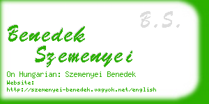 benedek szemenyei business card